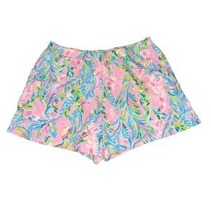 EUC Lilly Pulitzer Girl’s Elastic Shorts Multi Unicorn of the Sea Large 8/10